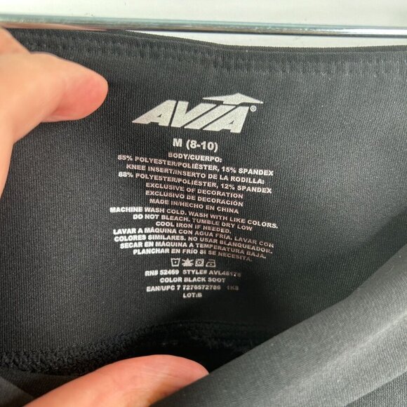 Avia womens black leggings‎ mesh ankle hem size medium 8/10 - Picture 4 of 5